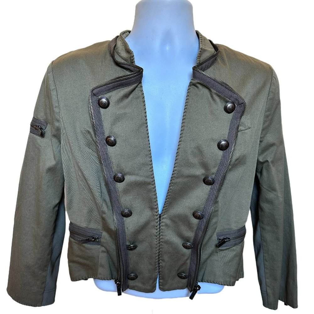 BCBG MaxAzria Lake Military Women Cropped Jacket